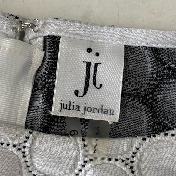 Julia Jordan White Circle Pattern Mini Dress Size 6 Preppy Formal Party Classic - Picture 4 of 4